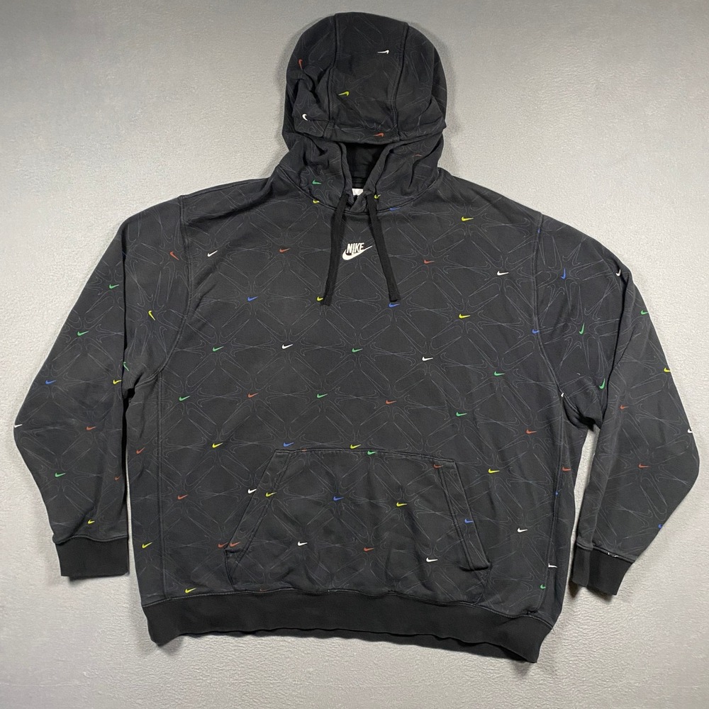 Nike Sportswear Club Fleece Hoodie Mens 3XL Tall All Over Swoosh Print Pullover